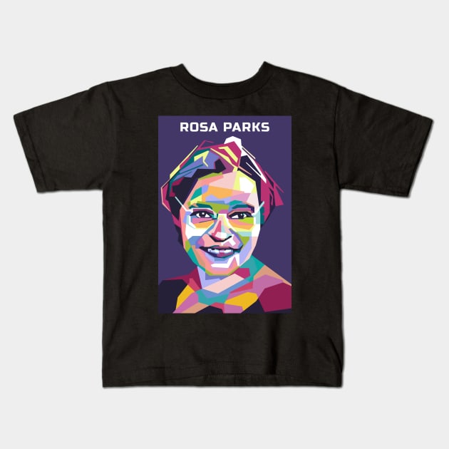 Abstract Popart Rosa Parks in WPAP Kids T-Shirt by smd90